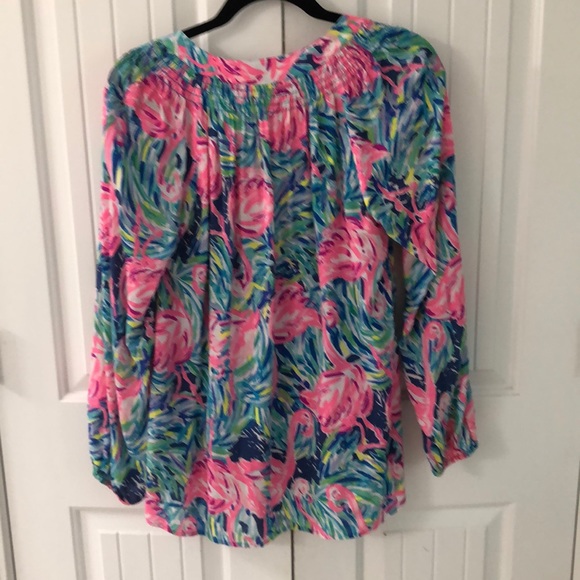 Lily Pulitzer M Top Button Up Flamingo Print - Picture 4 of 6